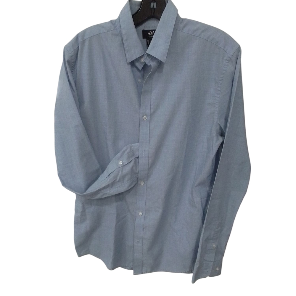 H&M Men's Easy Iron Blue Button Down Shirt